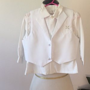 Boys white shirt and Vest